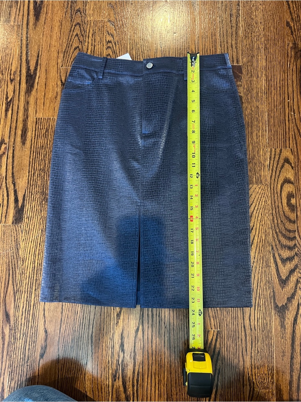 Women's Navy Textured Pencil Skirt